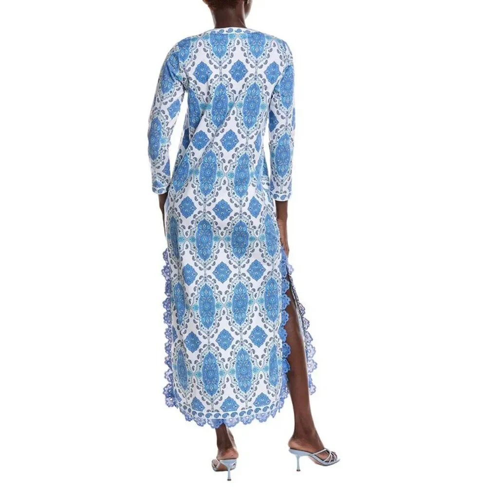 Sail To Sable Womens  Long Sleeve Caftan, Brown_2